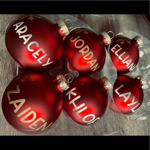 Matte red custom Christmas ornaments